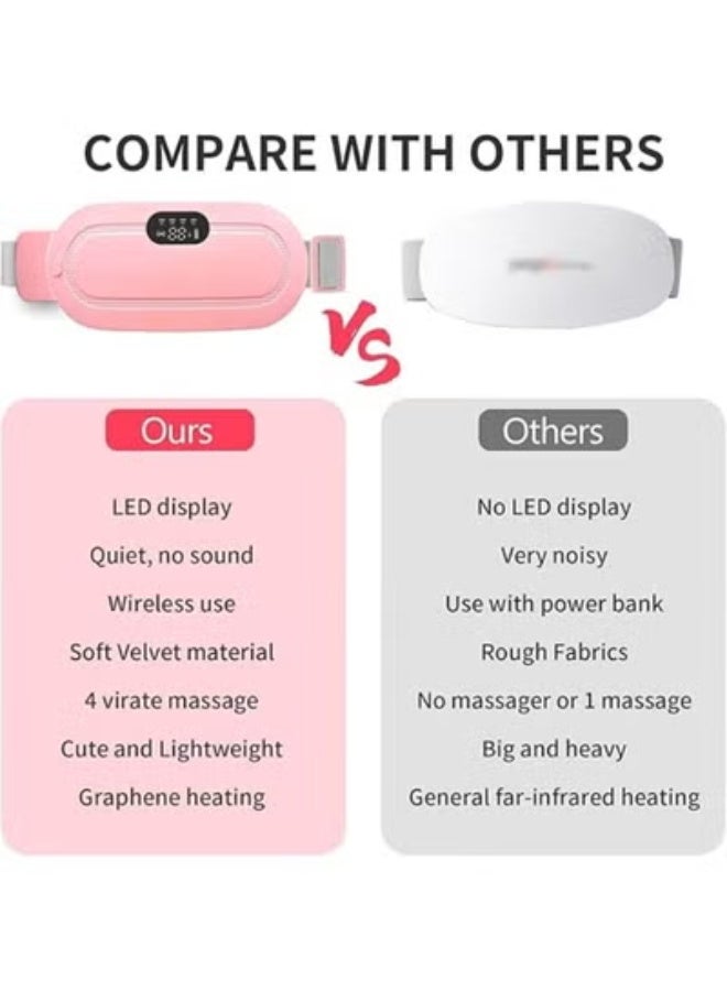 حزام تدفئة وتدليك محمول لتخفيف آلام الدورة الشهرية - جهاز لاسلكي قابل للارتداء لتدفئة البطن والظهر وتخفيف التشنجات والتقلصات للنساء والفتيات - Image 5